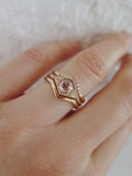 Rose Cut White Sapphire Stackable Ring in 18K Yellow Gold