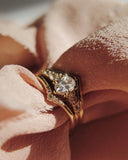 Diamond Chevron Ring - 18K Yellow Gold Stackable Ring