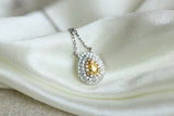 Yellow Diamonds Wedding Necklace in 18K White Gold