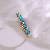Cabochon Opal 18K Yellow Gold Band Ring
