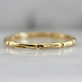 Bamboo Design Band Ring in 14K White Gold