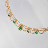 Emerald & Diamond 18K Gold Lace Necklace
