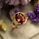 3ct Oval Red Tourmaline Ring in 18K Yellow Gold
