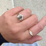 1.55ct Pear Cut Salt & Pepper Diamond Ring - 18K Yellow Gold