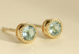 Aquamarine & 8mm Akoya Pearl Earrings - 18K Yellow Gold