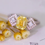 1.3ct Yellow Sapphire 18K Gold Ring with Diamonds