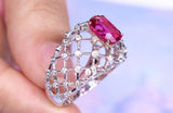 1.96Ct Pink Spinel Engraved Ring in 18K White Gold