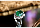 2.23ct Emerald & Diamond Ring - 18K White Gold