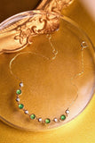 Emerald Cabochon Cut & Diamond Bracelet in 18K Gold