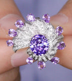 Free Form Design 2ct Purple Sapphire Ring - Platinum 950