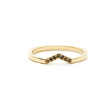 Black Diamond Stackable Ring - 14K Yellow Gold