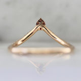 Round Diamond Tiara Ring - 14K Rose Gold Chevron Midi Band