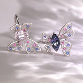 Butterfly Blue Spinel & White Sapphire Ring - 18K White Gold