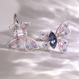 Butterfly Blue Spinel & White Sapphire Ring - 18K White Gold