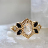 1.25ct Hexagon Cut Diamond Ring in 14K Yellow Gold