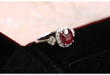 2.16ct Rubellite Cushion & Diamond Ring in 18K White Gold