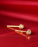 Pear Shape White Diamond Earrings in 18K Yellow Gold