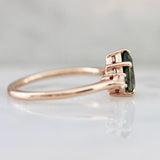 Teal Sapphire & diamonds Engagement Ring in 18k Rose Gold