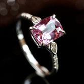 1.03ct Pinkish Spinel & Diamond Ring in 18K White Gold