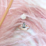 1.42Ct Pear Rose Cut Grey Diamonds 18K Rose Gold Ring