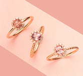 Pink Spinel & Diamond Twisted Ring - 18K Yellow Gold