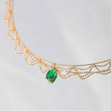 Emerald & Diamond 18K Gold Lace Necklace