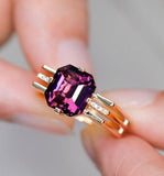 3.3ct Purple Spinel Stackable Ring - 18K Yellow Gold