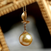 11mm Golden South Sea Pearl Pednant in 18K Yellow Gold