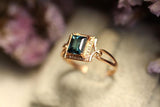 2.03ct Blue Tourmaline Diamond Ring - 18K Yellow Gold