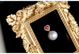 Ruby & 12mm South Sea Pearl Pendat in 18K Yellow Gold