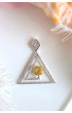 Fancy Yellow Diamonds Pyramid Necklace in 18K Yellow Gold