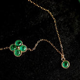 Emerald Cabochon Cut 18K Yellow Gold Bracelets