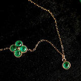 Emerald Cabochon Cut 18K Yellow Gold Bracelets