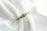 Five Square Cut Emerald Stackable Ring in 18K Yellow Gold