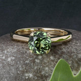1.5ct Green Sapphire 18K Yellow Gold Stackable Ring