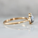 1.5ct Salt & Pepper Diamond Pear Rose Cut 18K Gold Wedding Ring