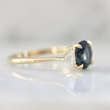 1.35ct Sapphire Round Cut Ring with Diamond Accent in 14K Yellow Gold