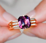 3.3ct Purple Spinel Stackable Ring - 18K Yellow Gold