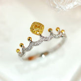 Fancy Yellow Diamonds in 18K Two Tone Gold