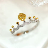 Fancy Yellow Diamonds in 18K Two Tone Gold
