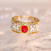 Stunning Jedi Red Spinel 18K Gold Italian Crafted Ring