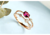 Pink Tourmaline & Diamond Stacking Ring in 18K Rose Gold