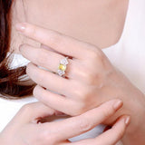 1.3ct Yellow Sapphire 18K Gold Ring with Diamonds