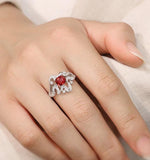 1.1ct Red Spinel & Diamond Ring - 18K White Gold