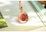 5ct Red Tourmaline & Diamond Pendant - 18K Yellow Gold