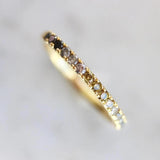 Colored Diamonds Band Ring in 18K Yellow Gold