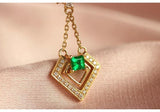 Emerald & Diamonds 18K Yellow Gold Necklace