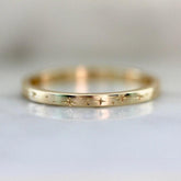 Star Engraved Gold Band Ring in 14K Yellow Gold