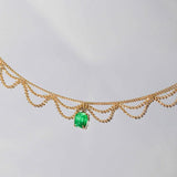 Emerald & Diamond 18K Gold Lace Necklace