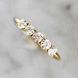Five Round Diamonds Ring in 18K Yellow Gold
